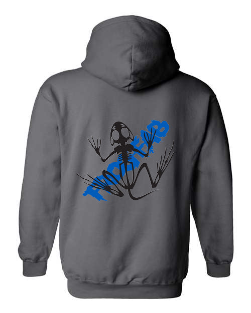 Hoodies gris avec logo bleu Frogfab