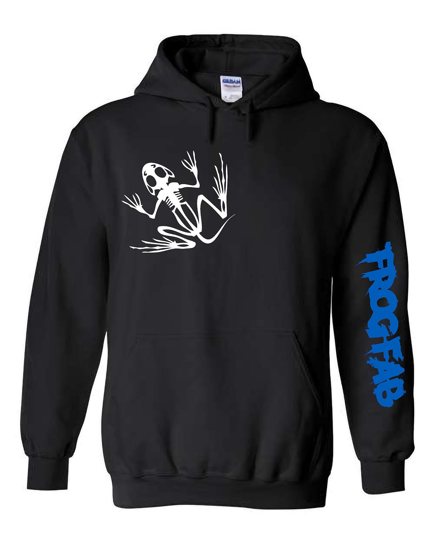 Hoodies noir avec logo blanc et bleu – frogfab