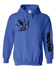 Hoodies bleu avec logo Frogfab noir